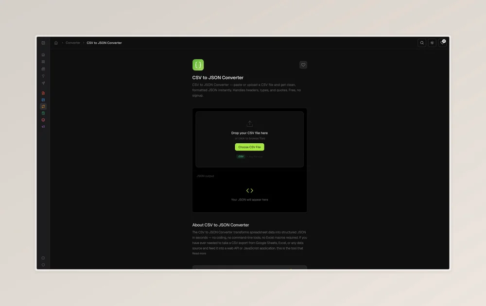 CSV to JSON Converter