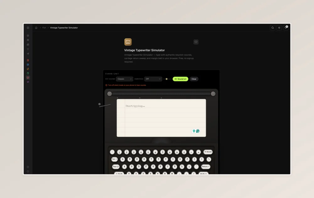 Vintage Typewriter Simulator